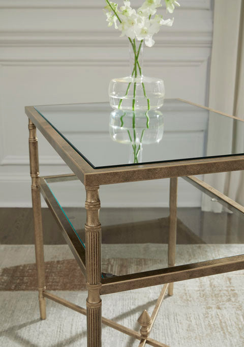 Cloverty Aged Gold End Table