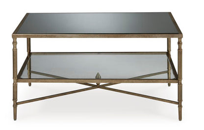Cloverty Aged Gold Finish Coffee Table