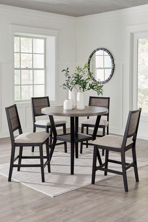 Corloda Two-Tone Counter Height Dining Table and 4 Barstools Set