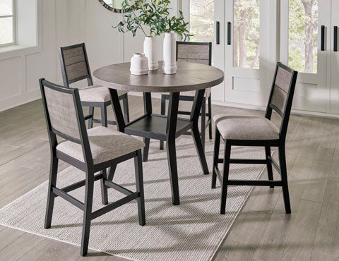 Corloda Two-Tone Counter Height Dining Table and 4 Barstools Set