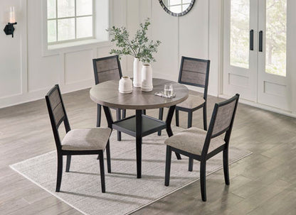 Corloda Two-Tone Dining Table and 4 Chairs Set
