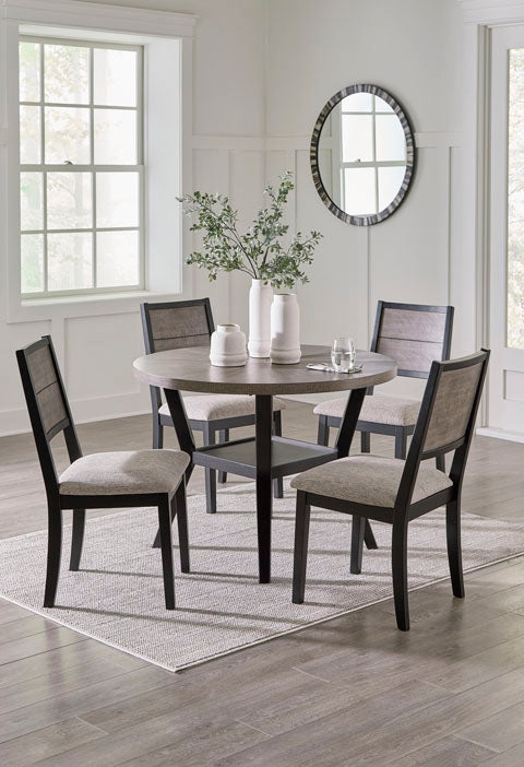 Corloda Two-Tone Dining Table and 4 Chairs Set