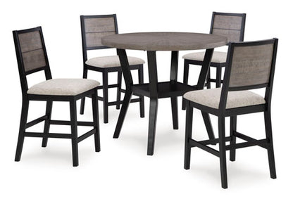 Corloda Two-Tone Dining Table and 4 Chairs Set