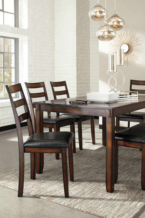 Coviar Brown 6-pc Dining Table and Chairs with Bench Set