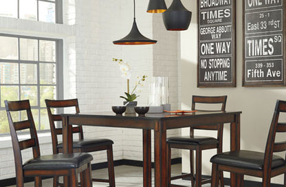 Coviar 5-pc Counter Height Dining Table and Bar Stools Set