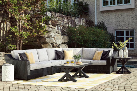 Beachcroft Black 4pc Sectional Outdoor Set