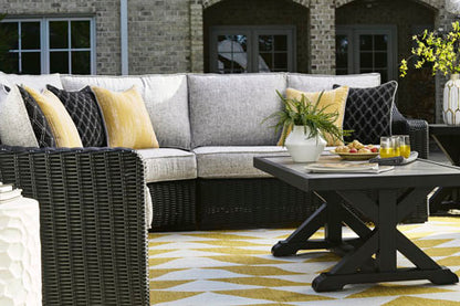 Beachcroft Black 4pc Sectional Outdoor Set