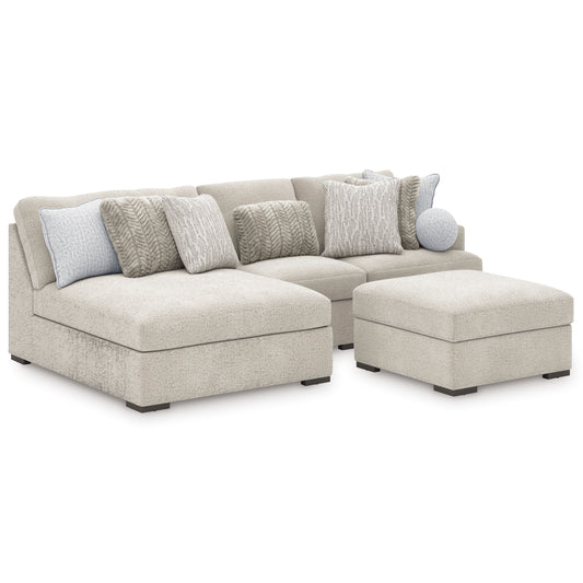 Cuddle Plush Artic 3-Piece Sectional with Chaise