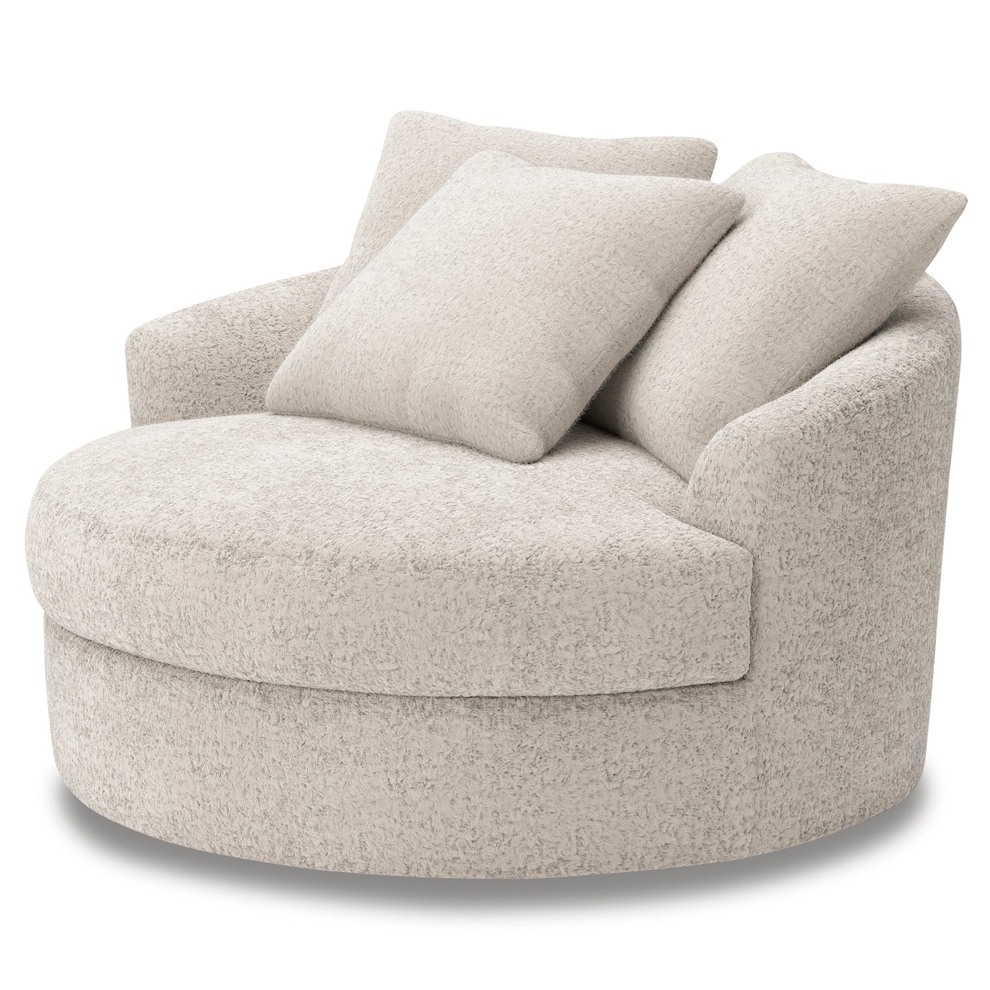 Cuddle Plush Artic Oversized Swivel Accent Chair