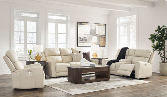 Dahlmoore Almond Reclining Power Sofa and Loveseat Set
