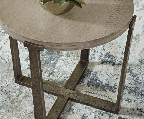 Dalenville Gray Round End Table