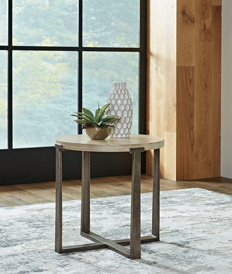 Dalenville Gray Round End Table