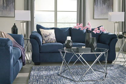 Darcy Blue Sofa and Loveseat Set