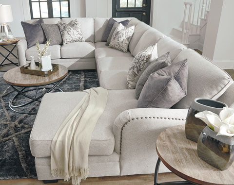 Dellara Chalk 5-Piece Sectional with Chaise