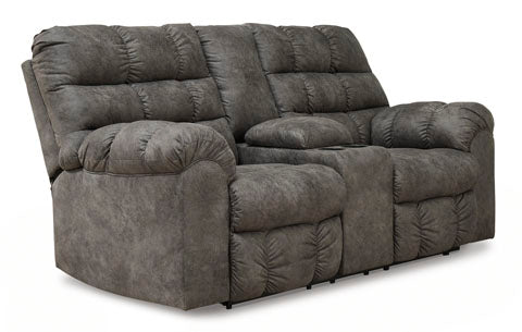 Derwin Concrete Reclining Loveseat with Console