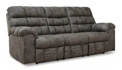 Derwin Concrete Reclining Sofa with Drop Down Table