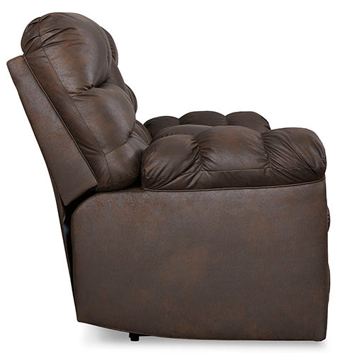 Derwin Nut Reclining Loveseat with Console