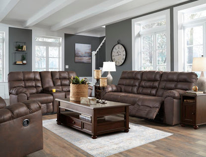 Derwin Nut Reclining Sofa and Loveseat