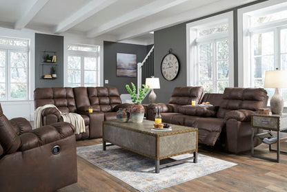 Derwin Nut Reclining Sofa and Loveseat