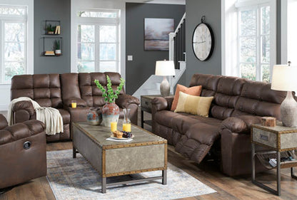 Derwin Nut Reclining Sofa and Loveseat