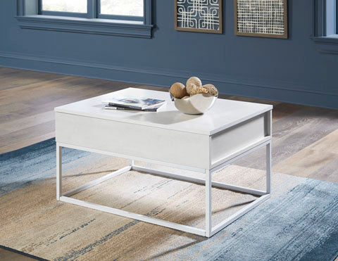 Deznee White Lift-Top Coffee Table