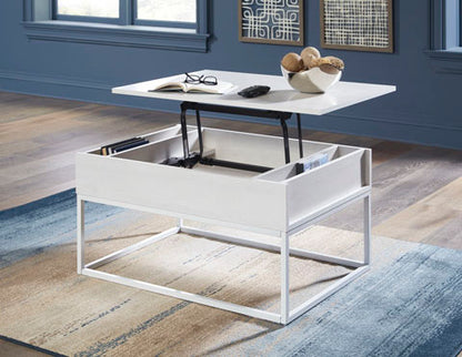 Deznee White Lift-Top Coffee Table