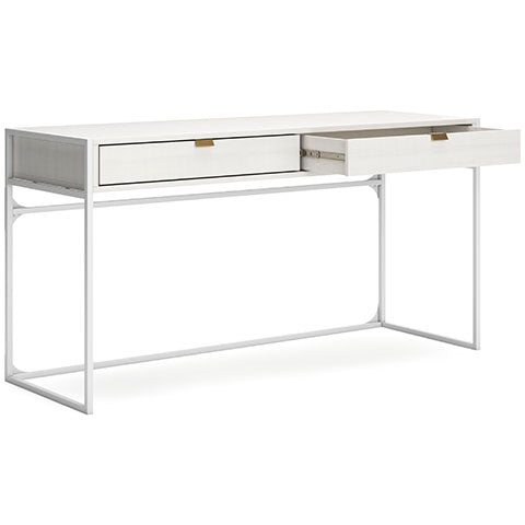 Deznee White Home Office Desk with Drawers