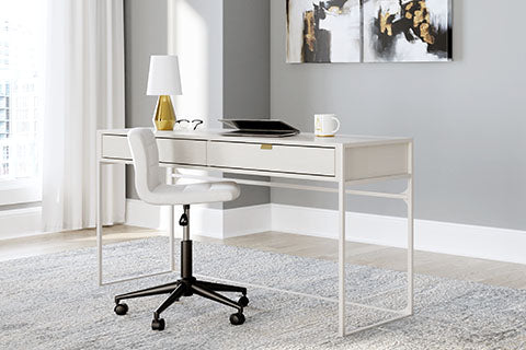 Deznee White Home Office Desk with Drawers