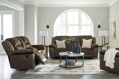 Dorman Chocolate Reclining Sofa and Loveseat Set