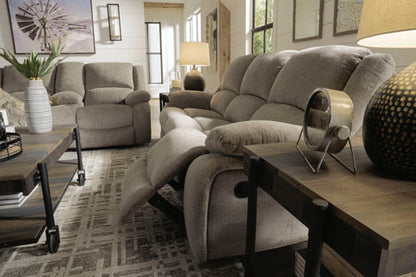 Draycoll Pewter Power Reclining Sofa and Loveseat Set