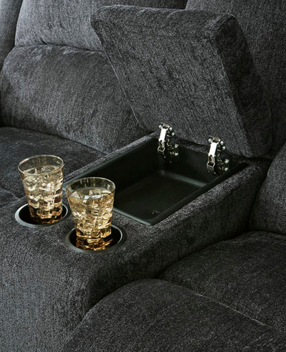 Draycoll Slate Power Reclining Sofa and Loveseat Set
