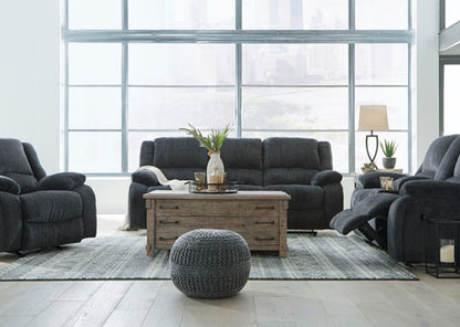 Draycoll Slate Power Reclining Sofa and Loveseat Set