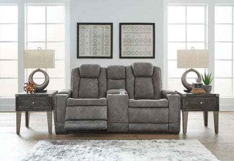 Next-Gen DuraPella Slate Power Reclining Loveseat with Console