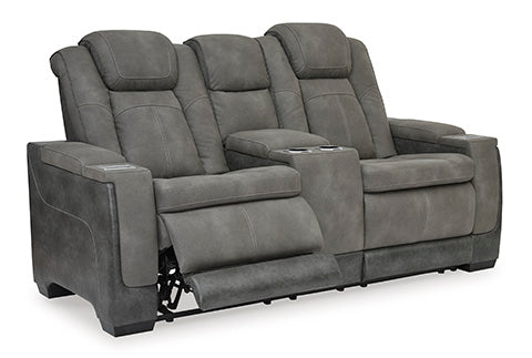 Next-Gen DuraPella Slate Power Reclining Loveseat with Console