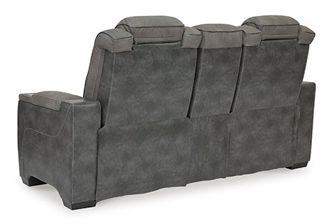 Next-Gen DuraPella Slate Power Reclining Loveseat with Console