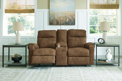 Edenwold Brindle Reclining Loveseat with Console