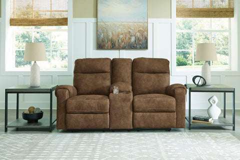 Edenwold Brindle Reclining Loveseat with Console