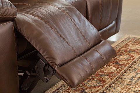 Edmar Chocolate Power Reclining Sofa and Loveseat Set