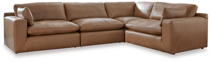 Emilia Caramel Leather 4-Piece Sectional