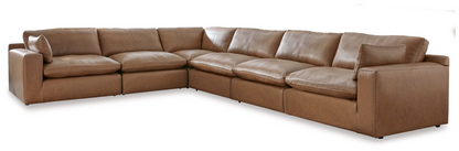 Emilia Caramel Leather 6-Piece Sectional