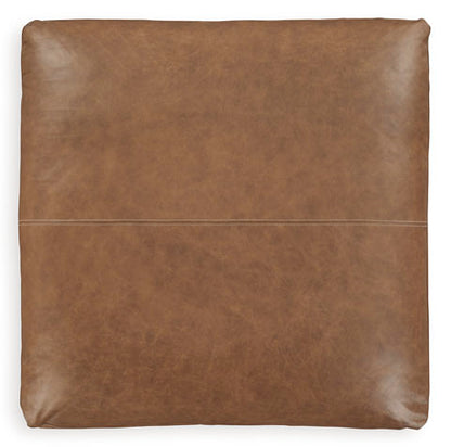 Emilia Carmel Leather Oversized Accent Ottoman