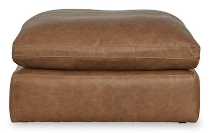 Emilia Carmel Leather Oversized Accent Ottoman