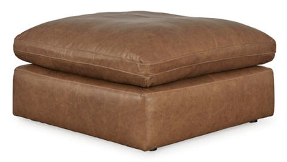 Emilia Carmel Leather Oversized Accent Ottoman