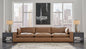 Emilia Caramel Leather Sofa and Loveseat Set