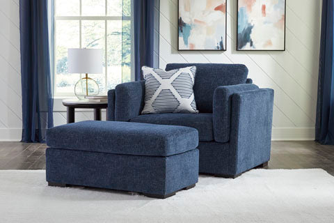 Evansley Navy Ottoman