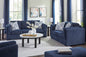 Evansley Navy Sofa and Loveseat Set