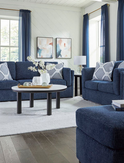 Evansley Navy Sofa and Loveseat Set