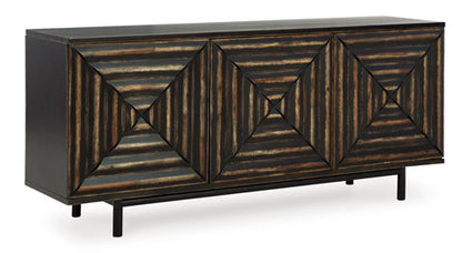 Fair Ridge Distressed Black Accent Cabinet