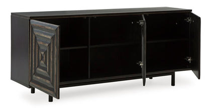 Fair Ridge Distressed Black Accent Cabinet
