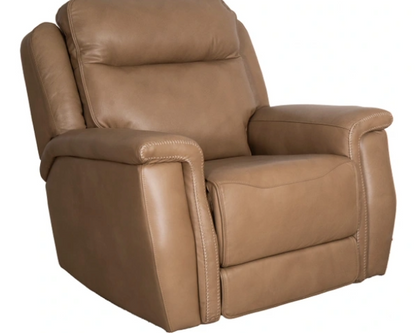 Fischer Saddle Leather Power Reclining Recliner by Leather Italia USA